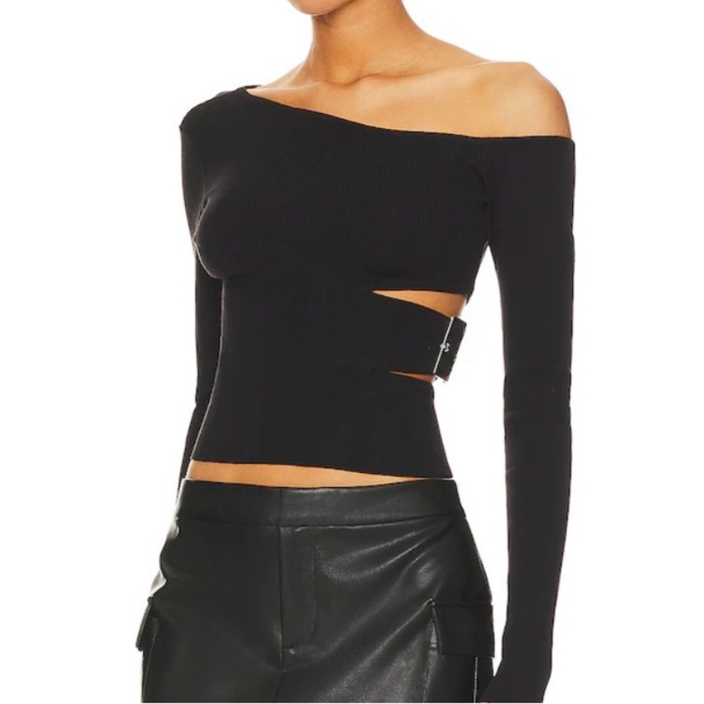 superdown Black Cutout Long Sleeve Top